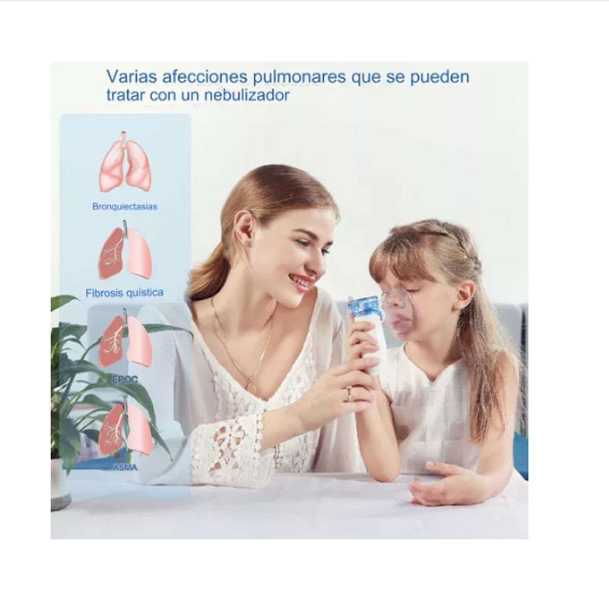 OFERTABKN - Nebulizador Portátil Niños Adultos Mesh Inhalador Usb