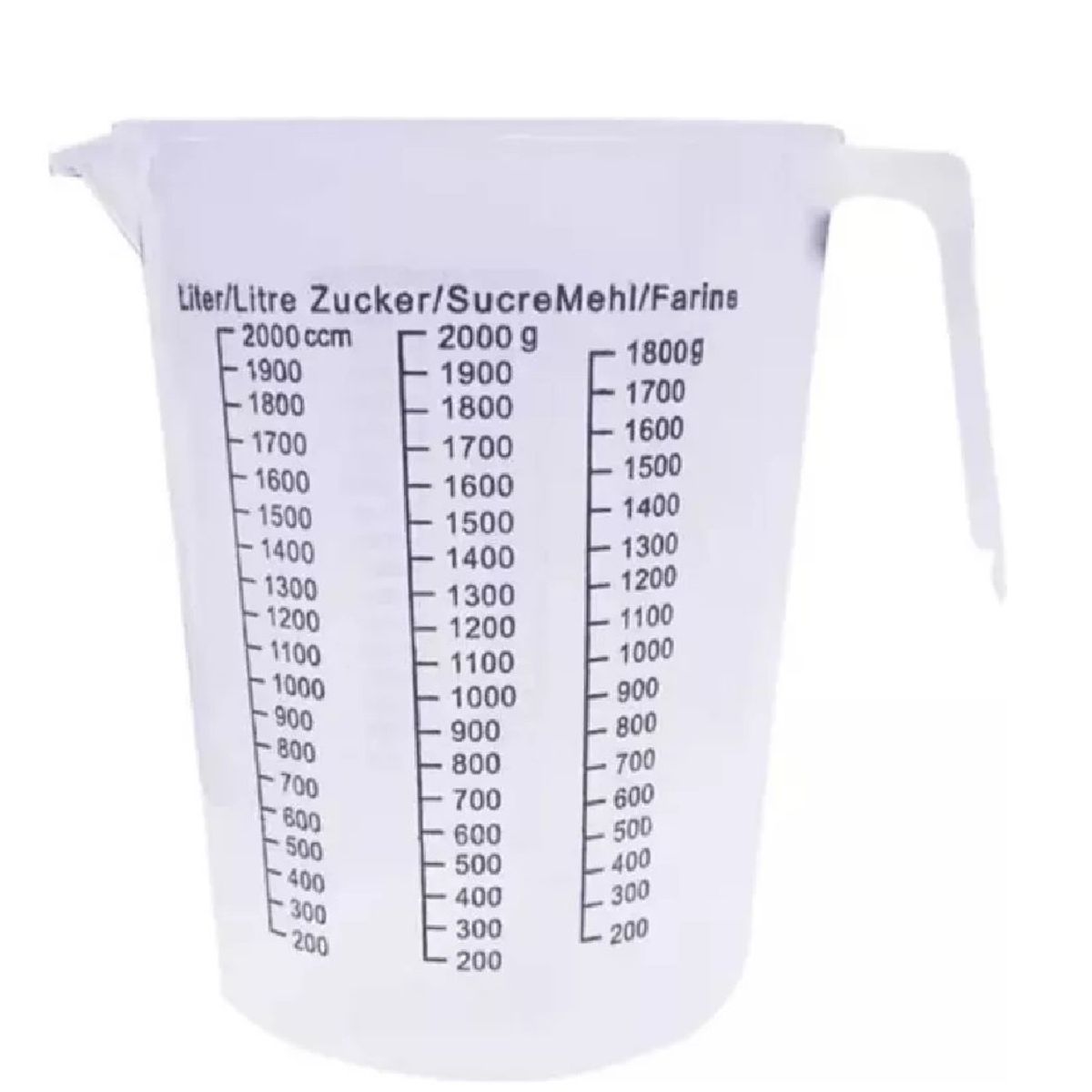 GENERICO - Jarra Medidora 2 Litros Cocina Pastelería Plastica