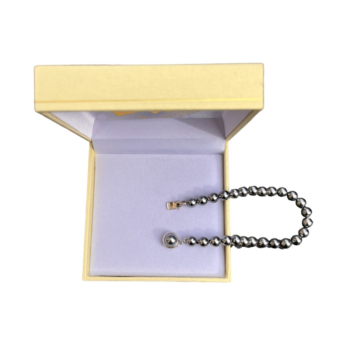 MALLORCA - Pulsera de Perlas Gris de Mallorca 19cm con broche a presion