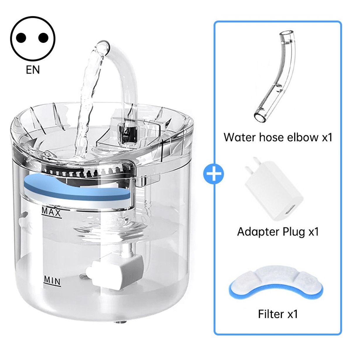 GENERICO - Fuente Para Gato Bebedero Para Mascotas Color trasparente