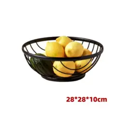 GENERICO - Frutero Metalico Negro Redondo 28X28X10CM