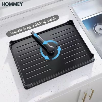 Imagen 2 del producto Secaplatos Escurridor 1 Nivel Acero Inox Negro Hommey
