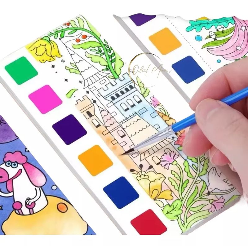 GENERICO - Libreta Para Pintar Con Acuarela Diseños Para Niñosniñas