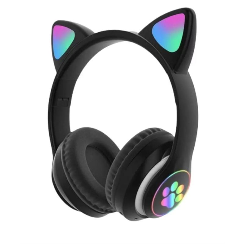 GENERICO - Auriculares gamer inalámbricos CAT STN-28 negro con luz LED