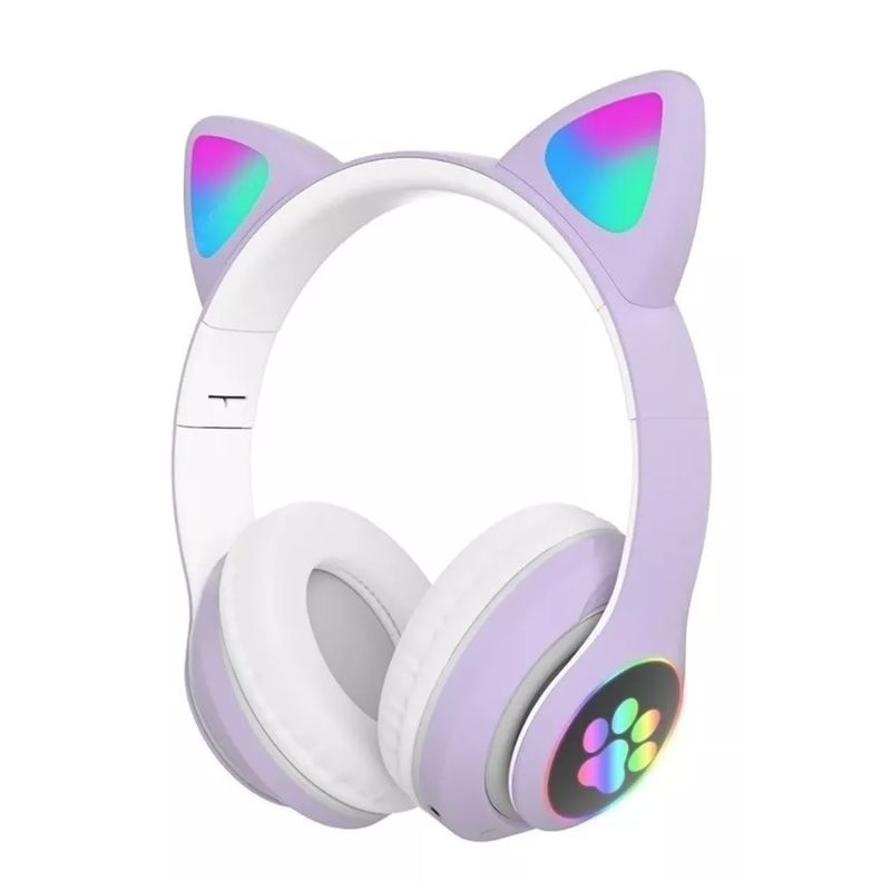 GENERICO - Auriculares gamer inalámbricos CAT STN-28 morado con luz LED