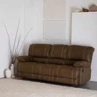 Sofá 3 Cuerpos 3 Reclinables Clásico Castle Cuero Viejo 98023R4S