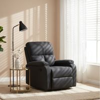 Berger Reclinable de Lino Negro Matheus VS8070BBL