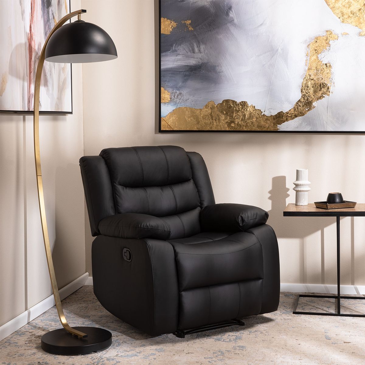 DANIELS - Berger Reclinable Moderno PU Berlin Negro KM060R