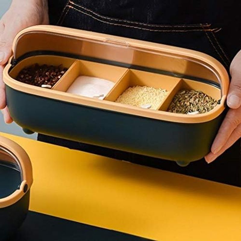 GENERICO - Organizador Condimentero Moderno 4 compartimientos con cuchara