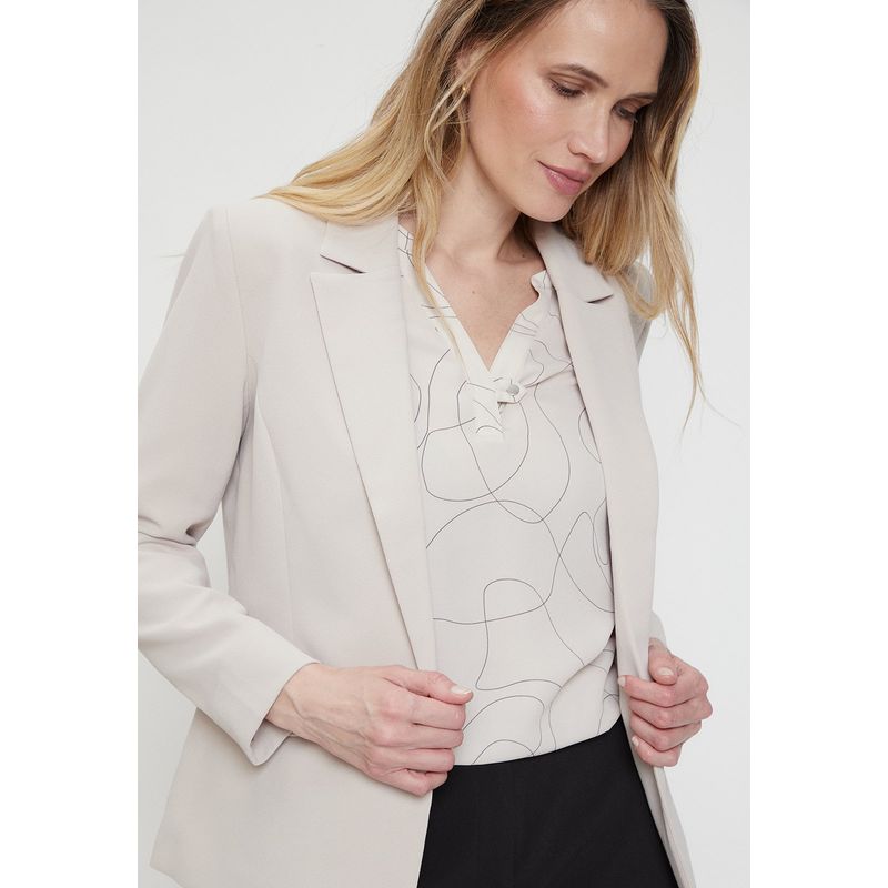 MA GRIFFE - Blazer Liso Beige Magriffe