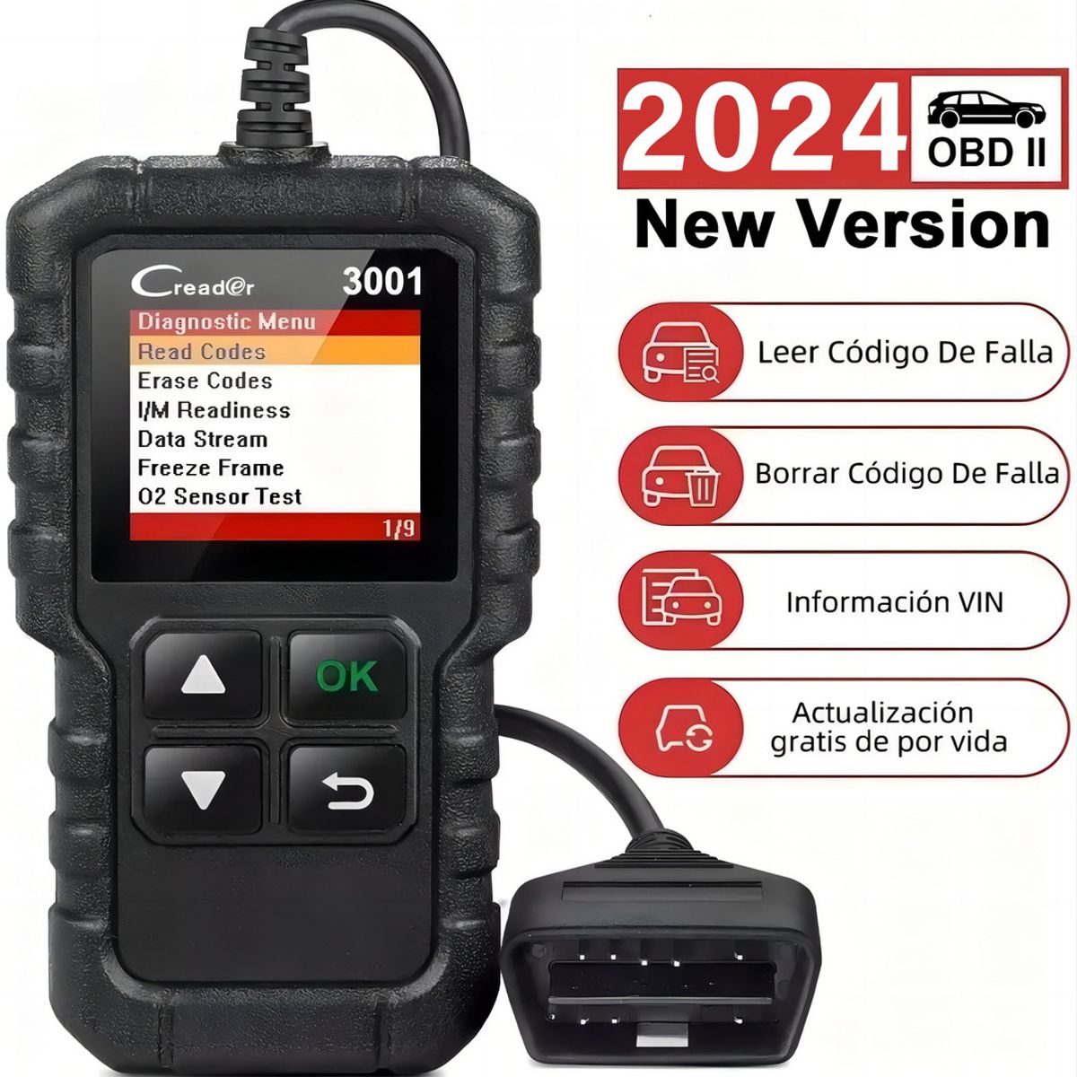 QUICK - Launch Creader 3001 Escaner Automotriz Obd2 Multimarca Motor