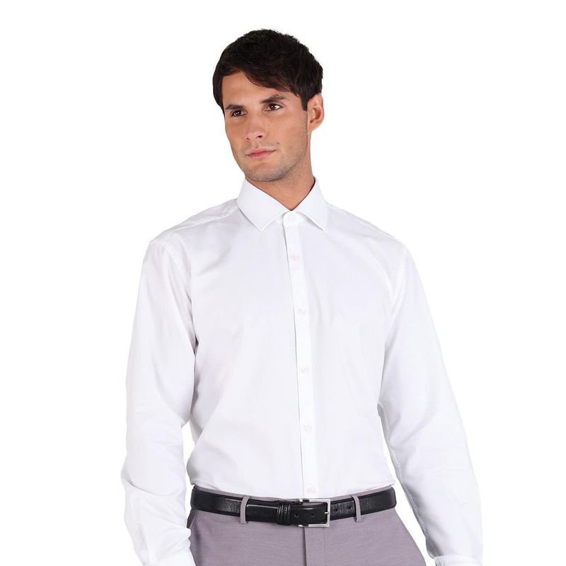 ARROW - Camisa Blanca Hombre Formal Spandex Tailored Fit Cuello Italiano ARROW