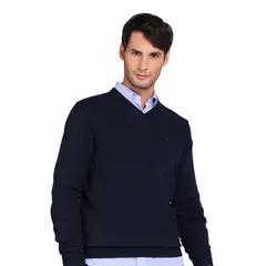 ARROW - Sweater Chaleco Azul Hombre Cuello V Manga Larga Semiformal Oficina