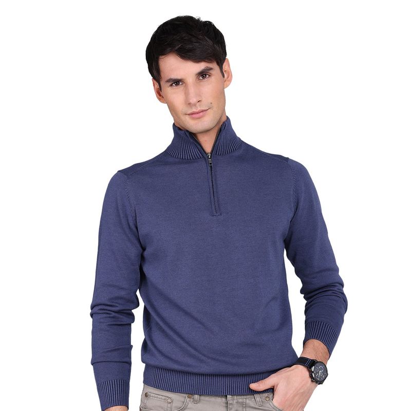 ARROW - Sweater Chaleco Half Zipper Azul Denim Algodon Regalo Hombre ARROW