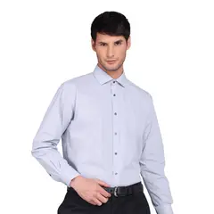 ARROW - Camisa Hombre Azulina Formal Tailored Fit Cuello Italiano Sin Bolsillo