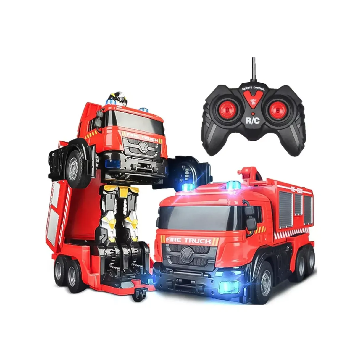 GENERICO - Auto A Control Remoto Transformer Bombero Lanza Agua