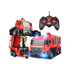 GENERICO - Auto A Control Remoto Transformer Bombero Lanza Agua