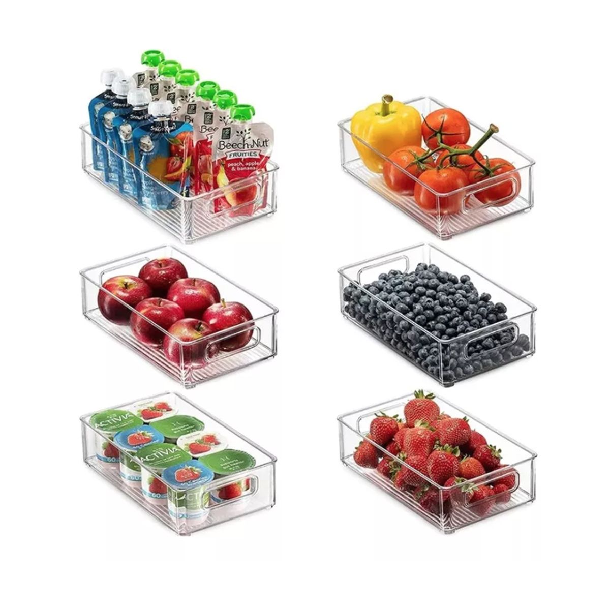 GENERICO - Set 6 Pcs Organizador De Refrigerador Y Despensa De Comida