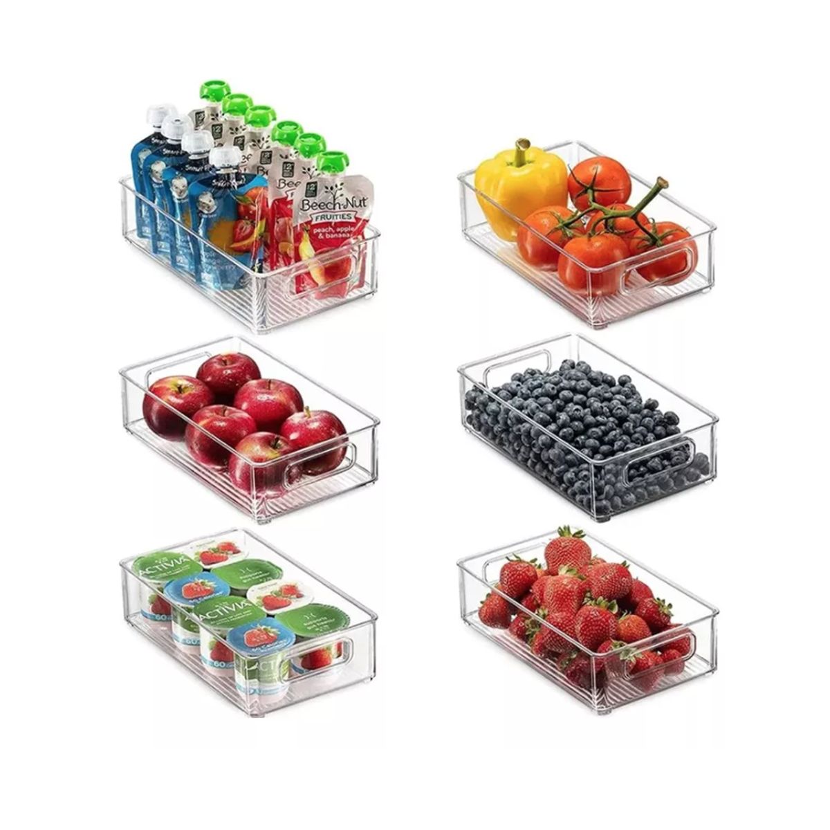 GENERICO - Set 6 Pcs Organizador De Refrigerador Y Despensa De Comida