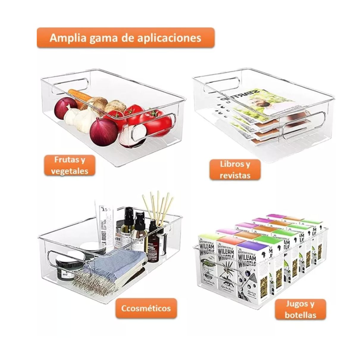 GENERICO - Set 6 Pcs Organizador De Refrigerador Y Despensa De Comida