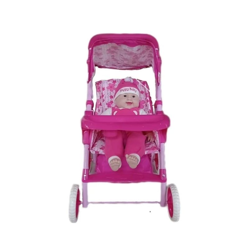 UNIVERSAL - Coche Para Muñecas Tamaño Xl mas Muñeca Bebe