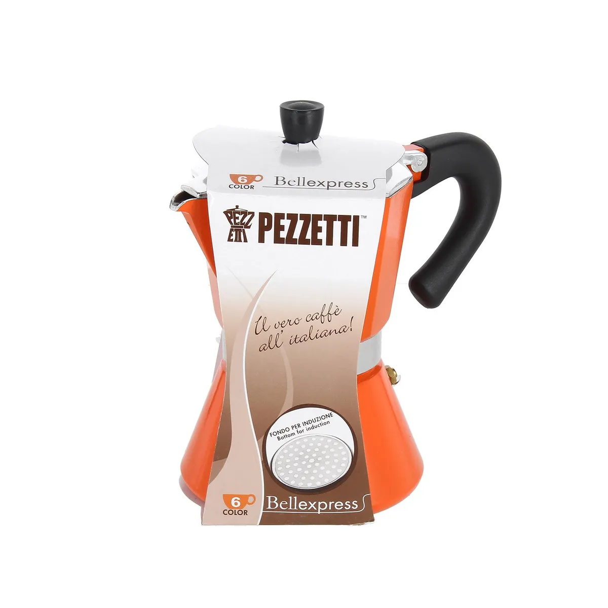 PEZZETTI - Cafetera Bellexpress 6 Tazas Naranja