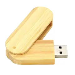 IMPORTCLICK - Pendrive Giratorio Bambú 16 GB - Café