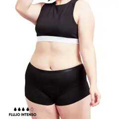 BLOODY GREEN - Calzón Menstrual Bloodygreen Short Intenso Negro.-