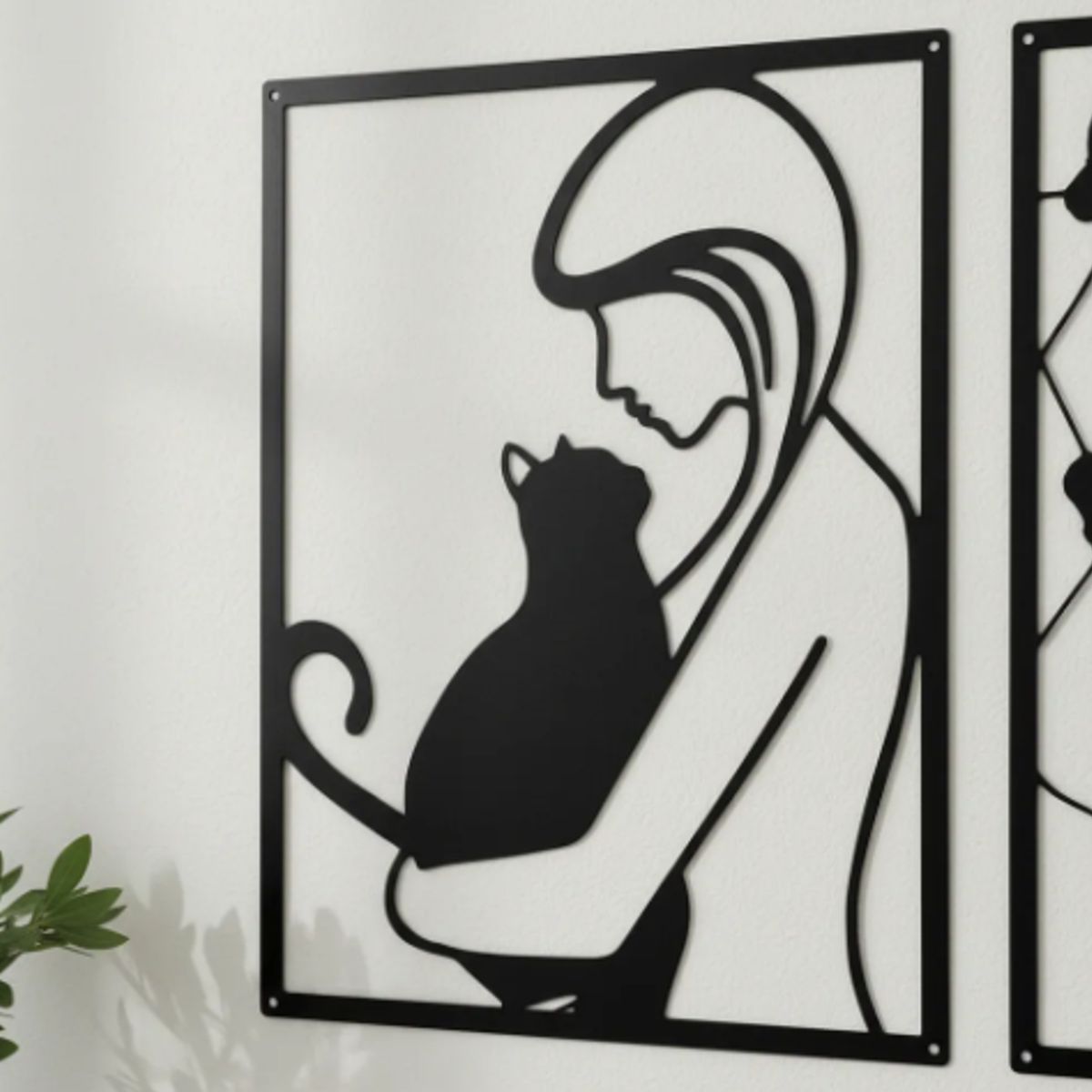 GENERICO - Cuadro Decorativo Artesanal  Gato Amoroso