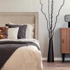 ESPACIO HOGAR - Respaldo de Cama Flat Frame Vivo Lino Beige 1 Plaza