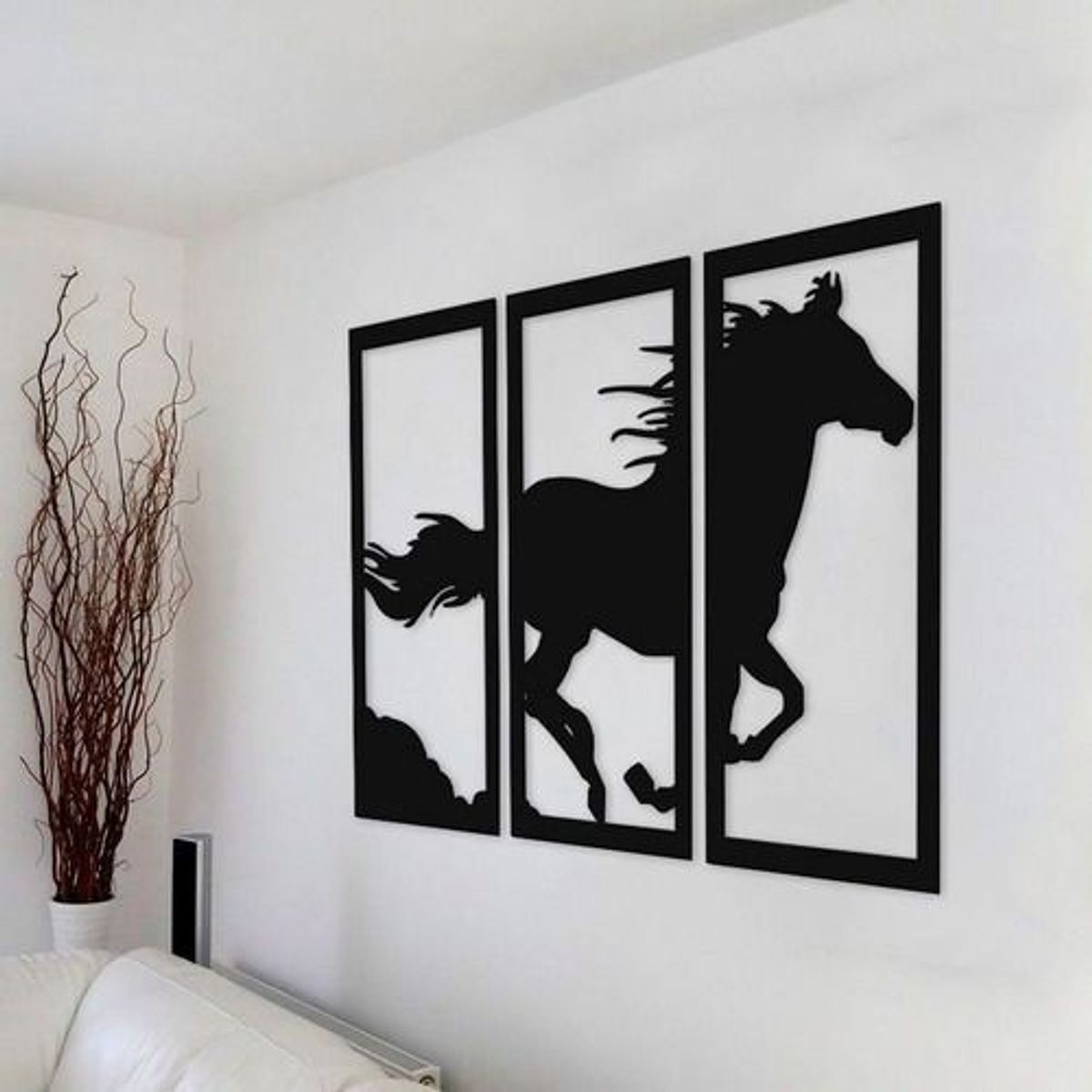 GENERICO - CUADRO DECORATIVO ARTESANAL FIGURA CABALLO EN  MADERA MDF 3MM 30x50 C/U