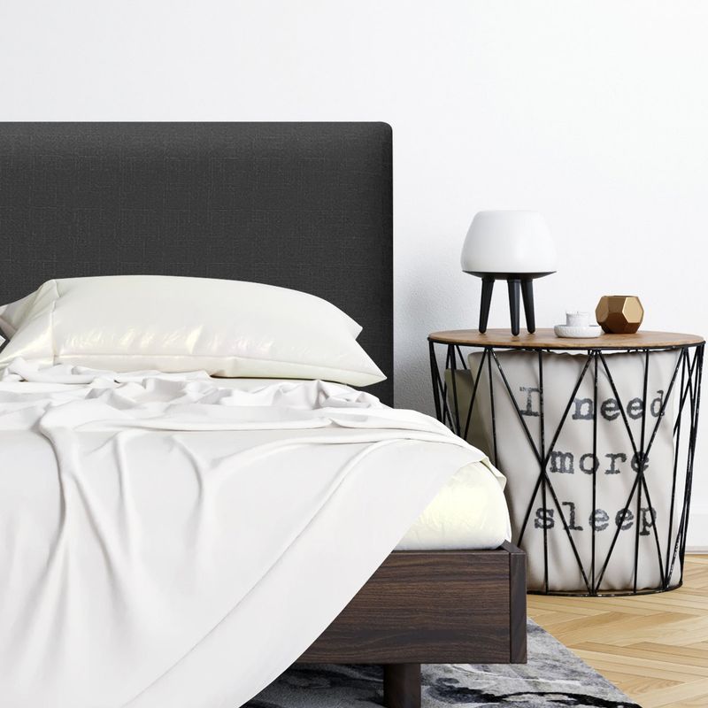 ESPACIO HOGAR - Respaldo de Cama Flat Vivo Lino Grafito 2 Plazas