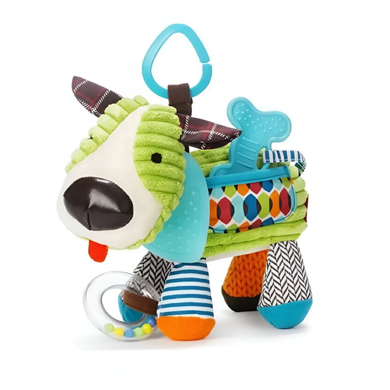 GENERICO - Peluche Estimulación Sonajero Perrito Verde Bebé