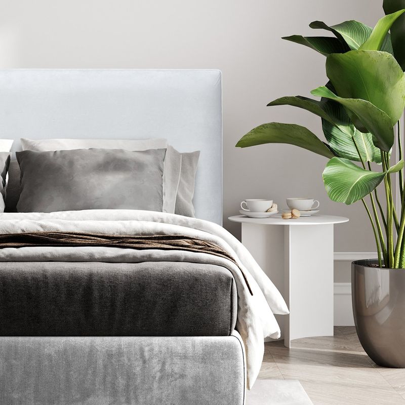 ESPACIO HOGAR - Respaldo de Cama Flat Vivo Felpa Marfíl 2 Plazas