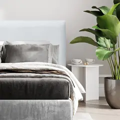 ESPACIO HOGAR - Respaldo de Cama Flat Vivo Felpa Crema - Queen