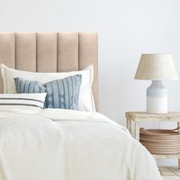 Respaldo de Cama Tubular Vertical Felpa Beige - 2 Plazas