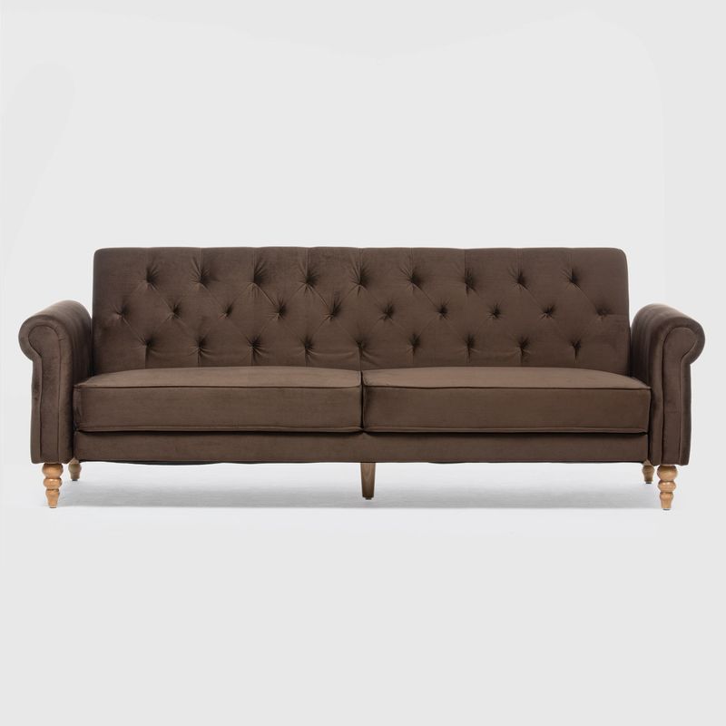DANIELS - Sofá Futón 3 Cuerpos Clásico Milán Café EG2025BR