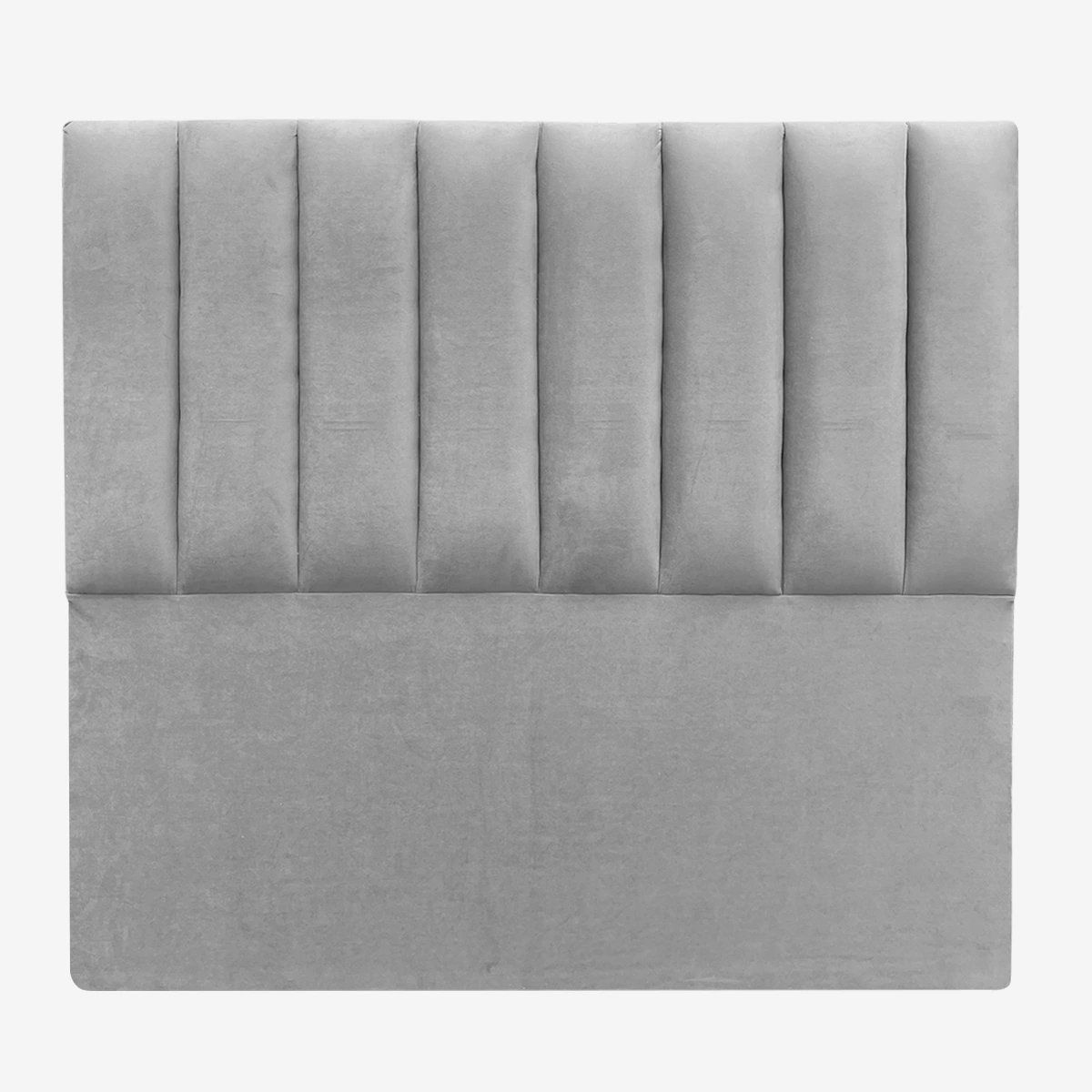 ESPACIO HOGAR - Respaldo de Cama Tubular Vertical Felpa Gris Plata - 1 Plaza