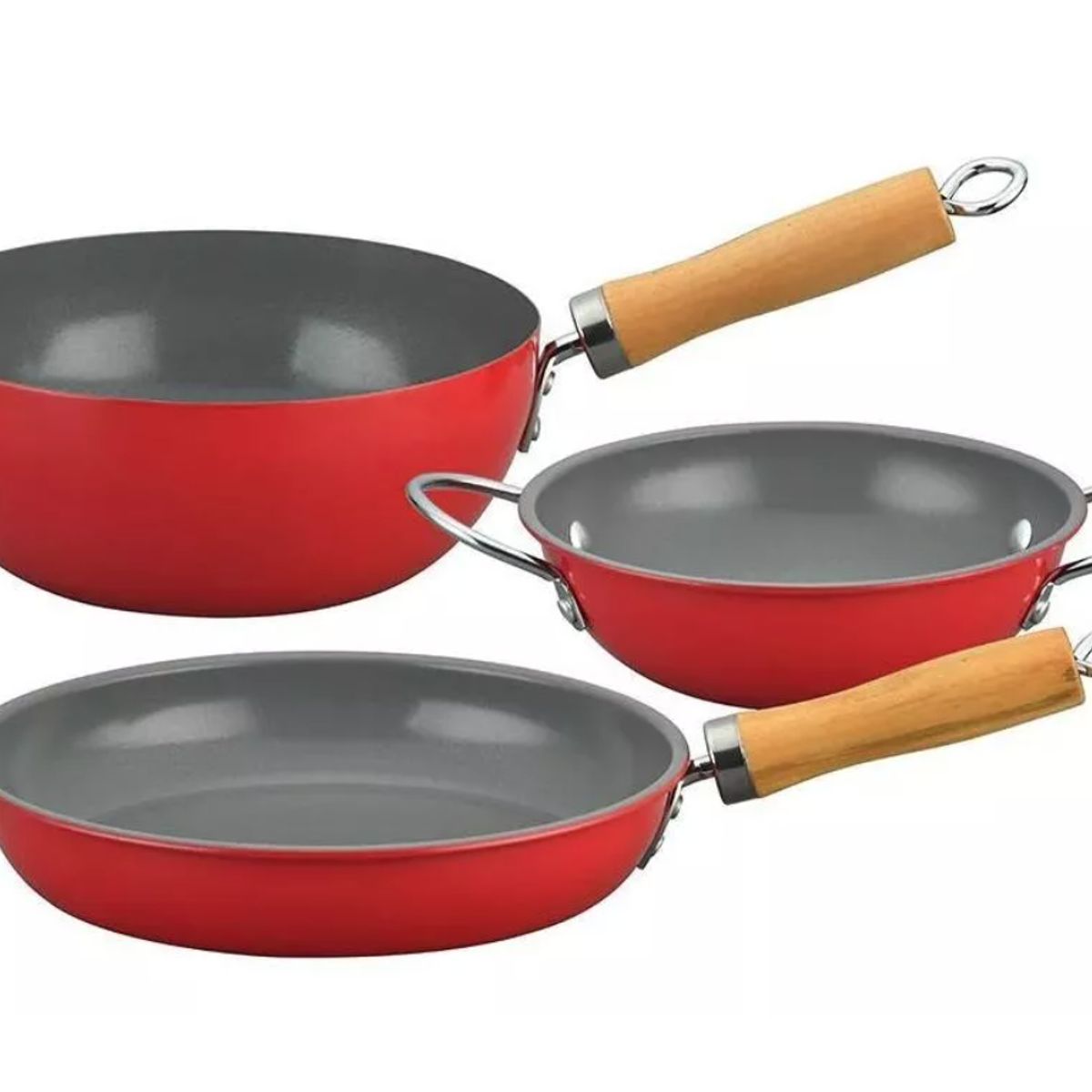 GENERICO - Set De Sarten Wok Y Paila Titanio Antiadherentes