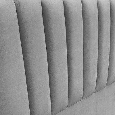 Imagen 2 del producto Respaldo de Cama Tubular Vertical Felpa Gris Plata - 2 Plazas