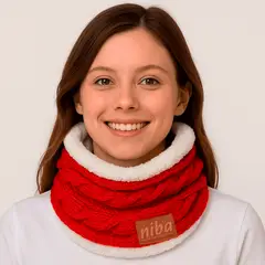 NIBA - Bufanda Lana Circular Naranjo