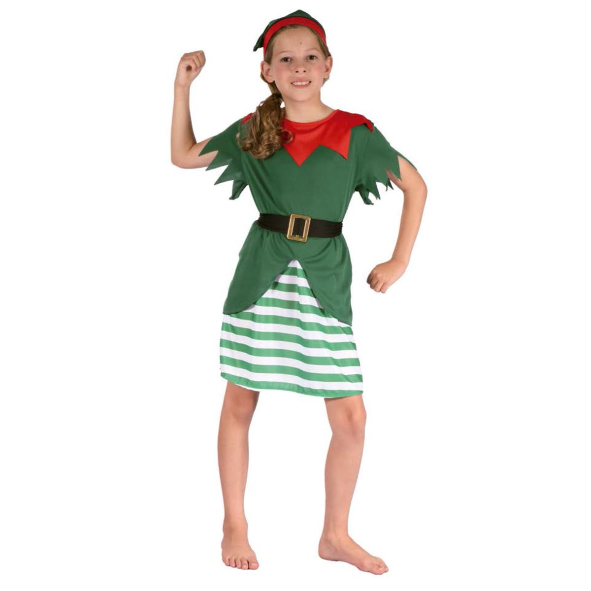 TODODISFRACESCHILE - Disfraz Duende Navidad NIÑA Talla 11 - 14 años