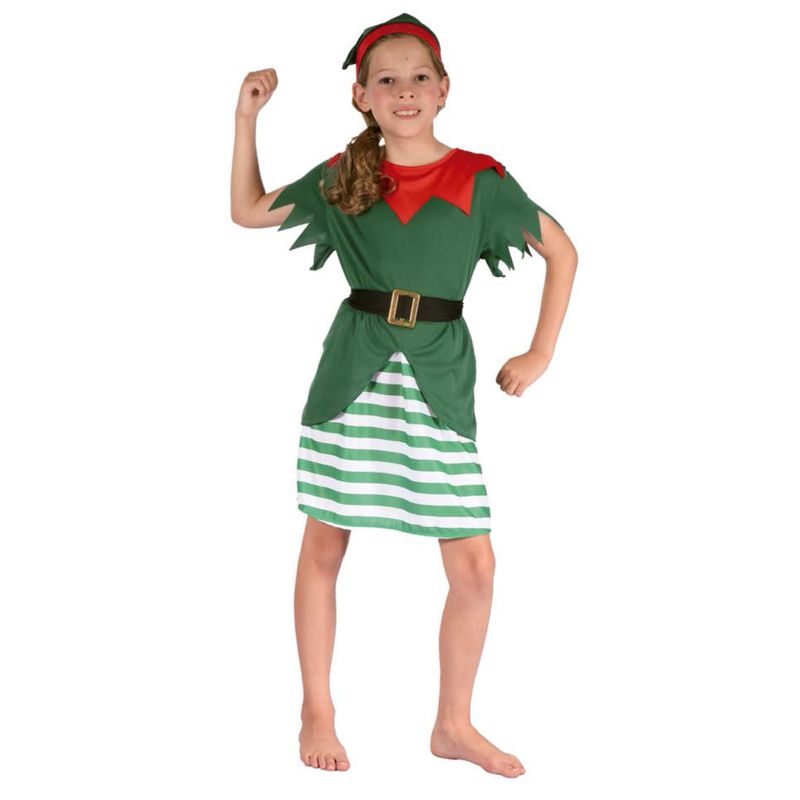 TODODISFRACESCHILE - Disfraz Duende Navidad NIÑA Talla 11 - 14 años