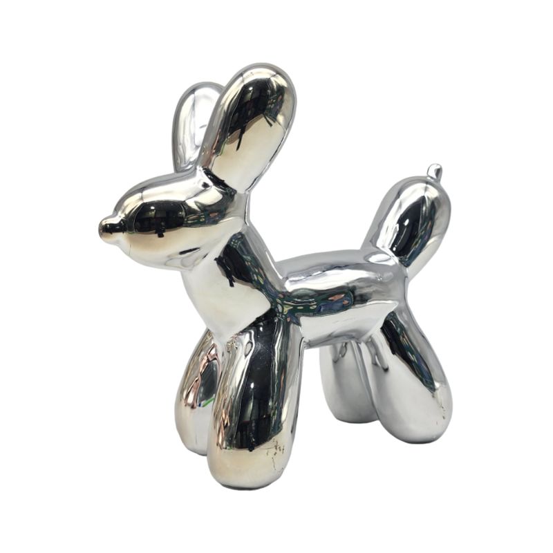 GENERICO - Adorno Perro Mascota Efecto Globo Metalizado Decoracion - Plateado