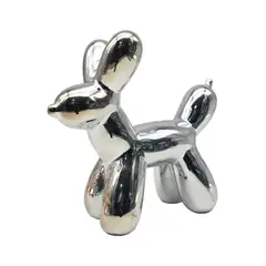 GENERICO - Adorno Perro Mascota Efecto Globo Metalizado Decoracion - Plateado