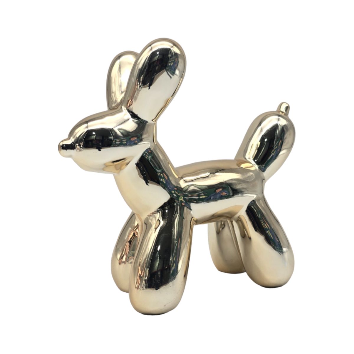 GENERICO - Adorno Perro Mascota Efecto Globo Metalizado Decoracion - Dorado