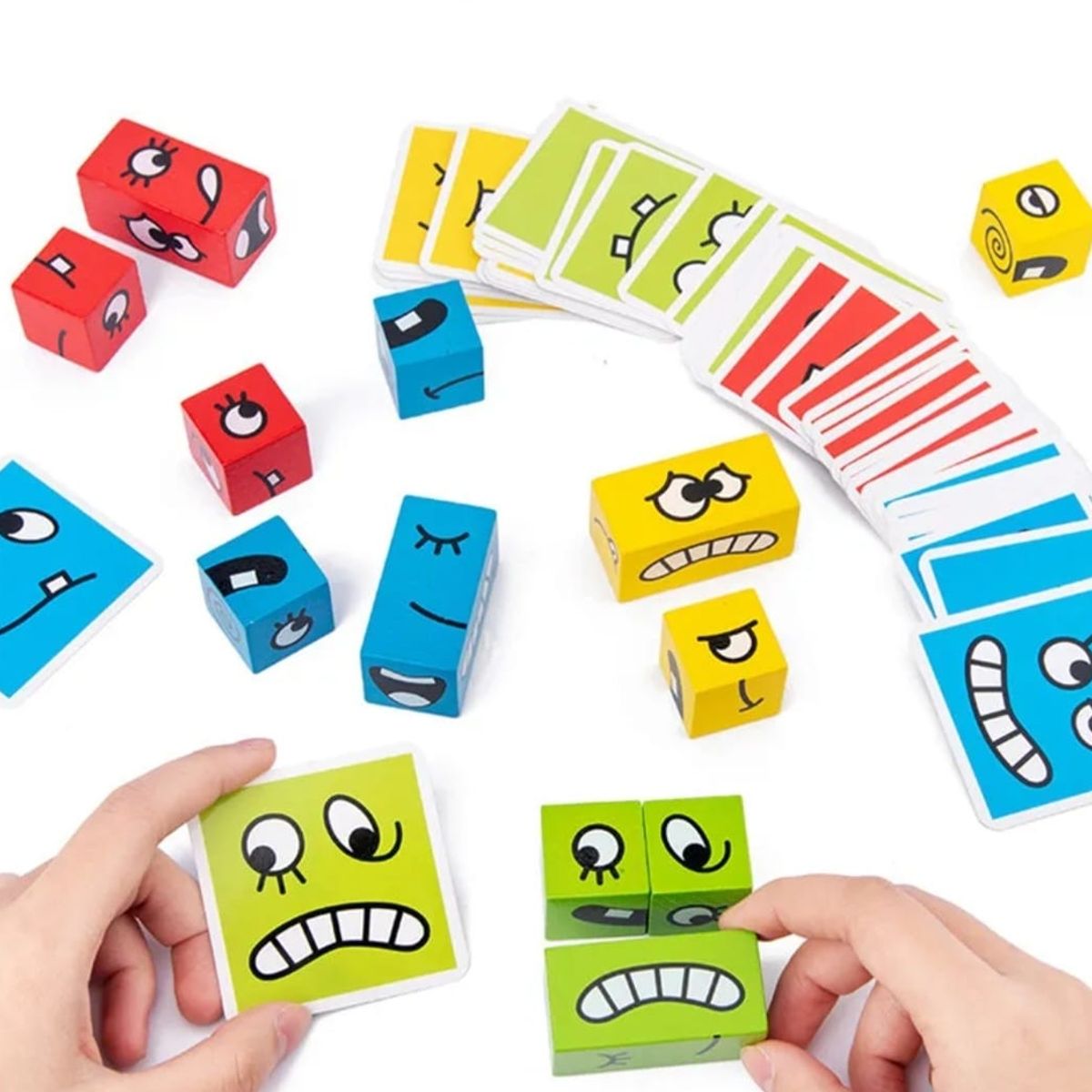 GENERICO - Juego De Puzzle Cubos Didáctico Expresiones Y Emociones