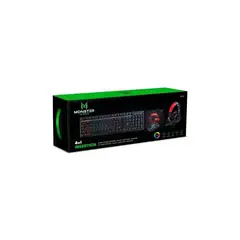 MONSTER - KIT TECLADO Y MOUSE 4 En 1 Rgb Insertion K4125