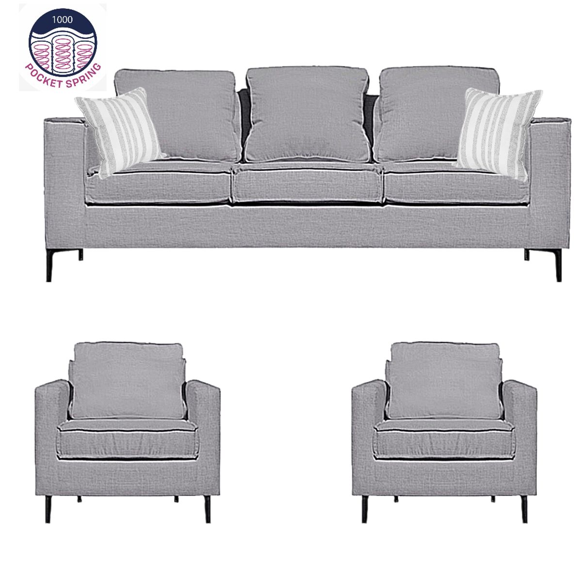 SITIAL HOME - Living 311, Venetto,Sofa 3 cuerpos mas 2 poltronas  resortes USA