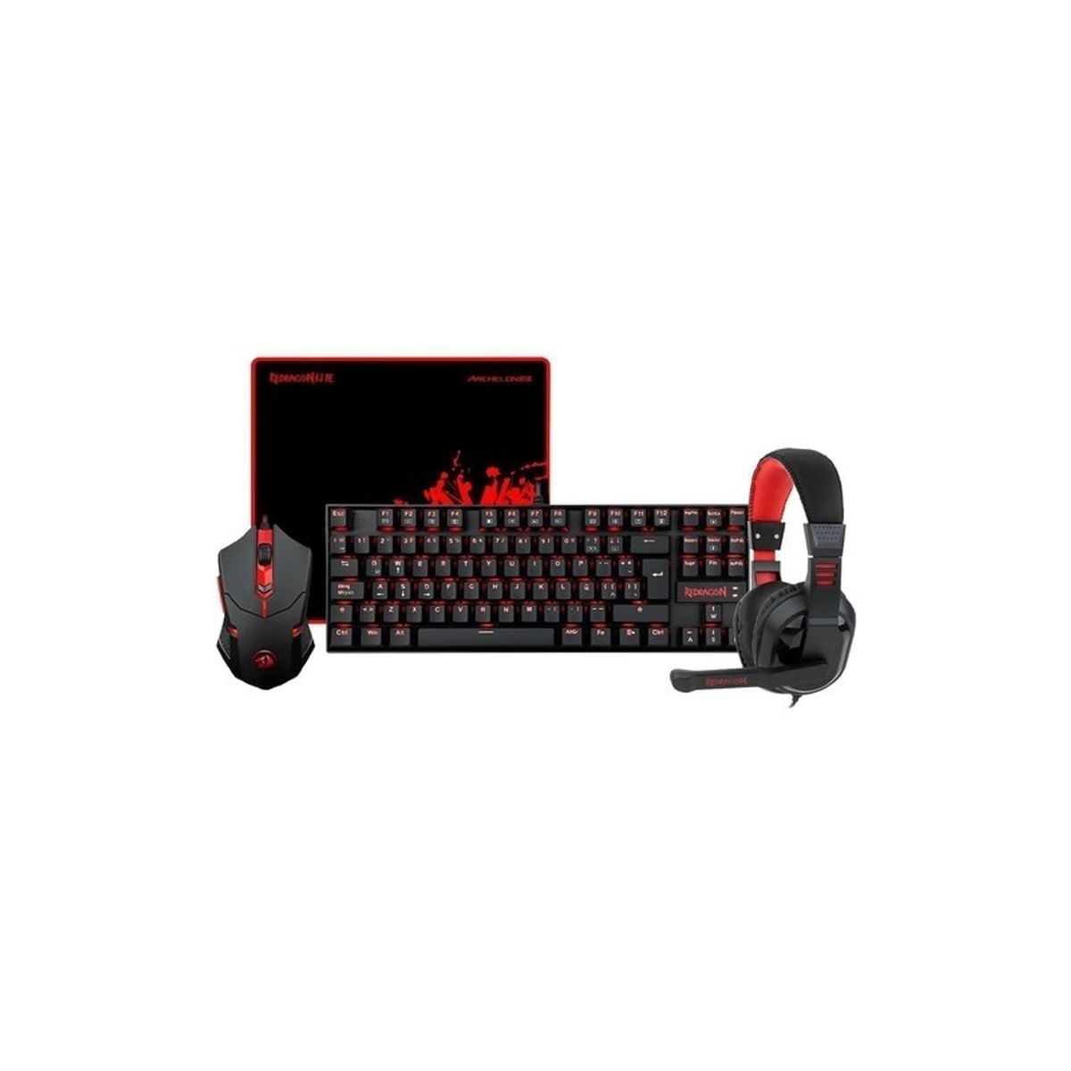 REDRAGON - KIT TECLADO Y MOUSE GAMER COMBO 4 EN 1 REDRAGON K552-BB-2 SP